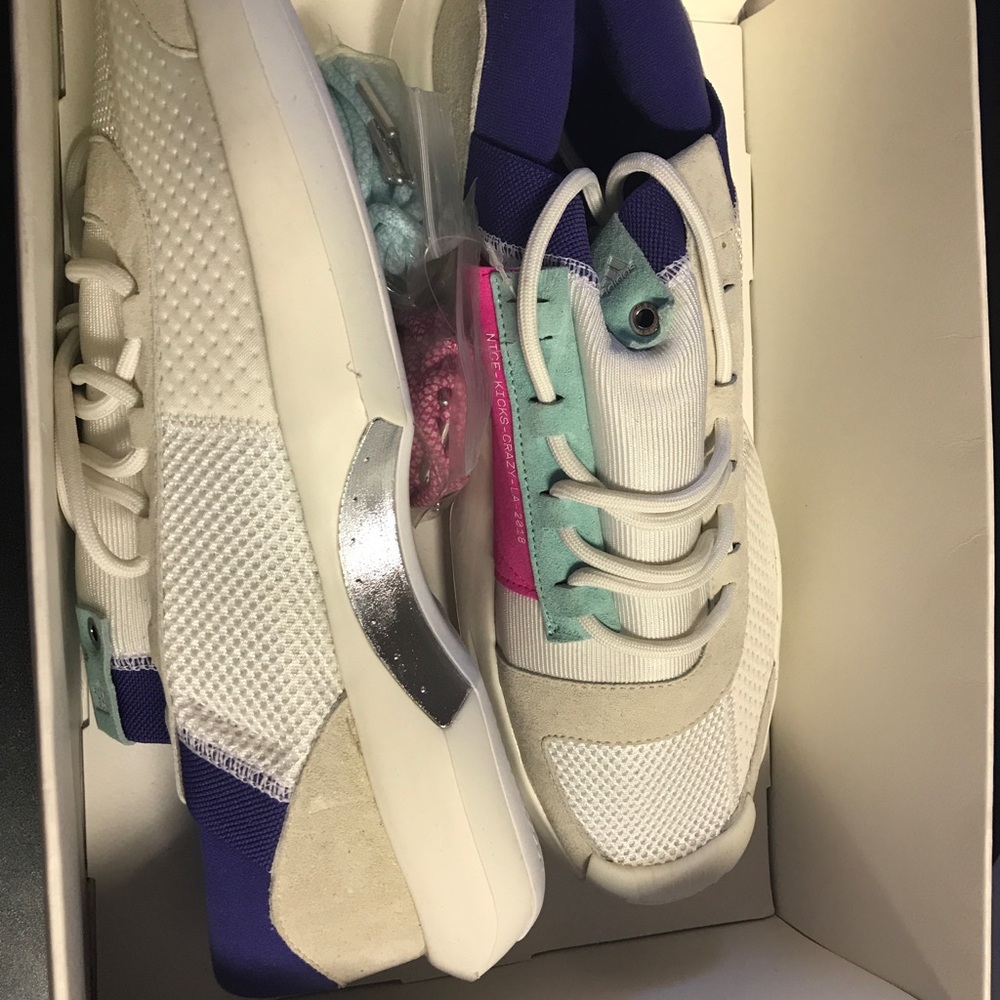 adidas White, Purple and Mint Low-Top Men's Sneakers NWT - Picture 3 of 7